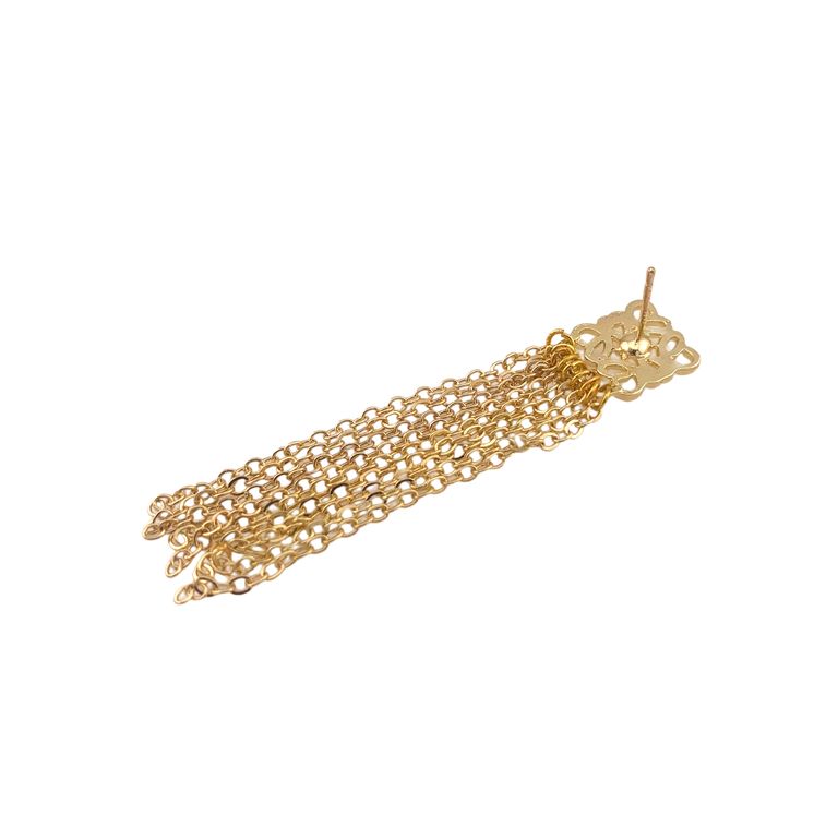 Art Deco Tassel Earrings in Gold Tone