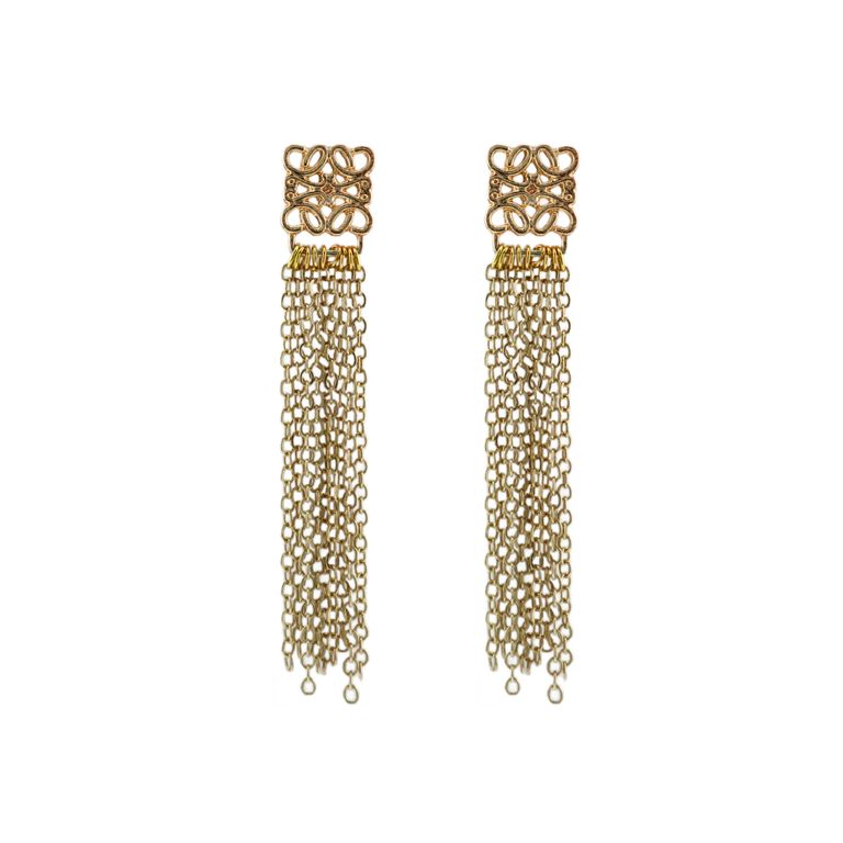Art Deco Tassel Earrings in Gold Tone