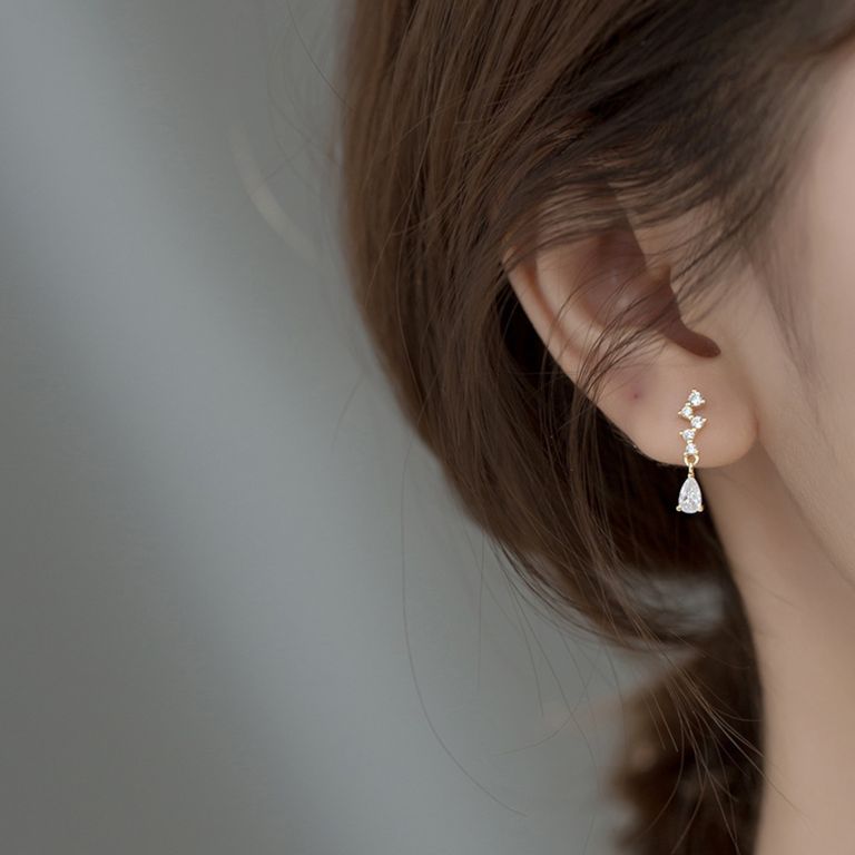 Crystal Constellation Drop Earrings in Silver Tone