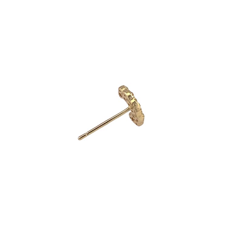 Crytal Crescent Moon Stud Earrings in Gold Tone