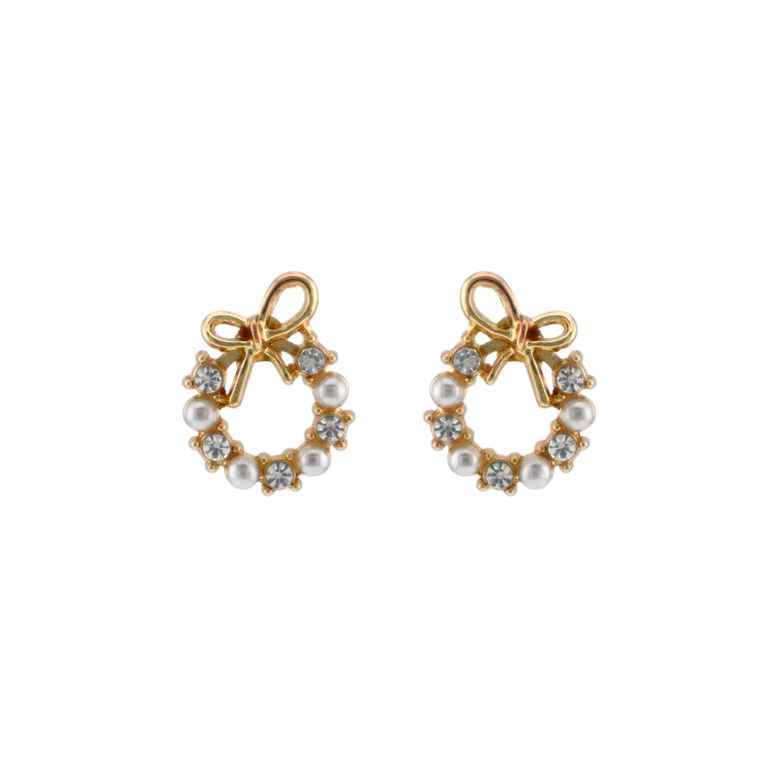 Dainty Knot Stud Earrings in Gold Tone