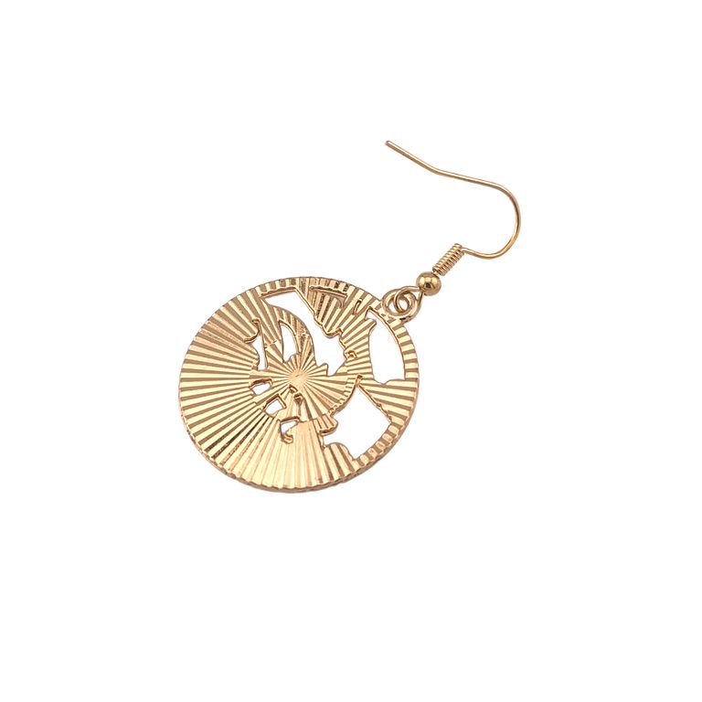 Enamel Deer Drop Earrings in Gold Tone