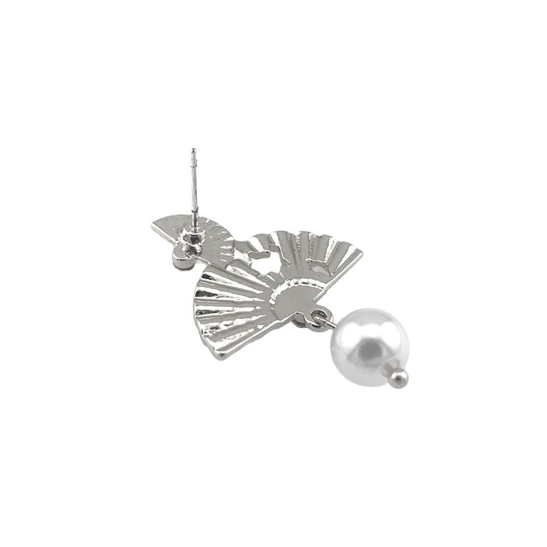 Enchanting Fan Drop Earrings in Silver Tone