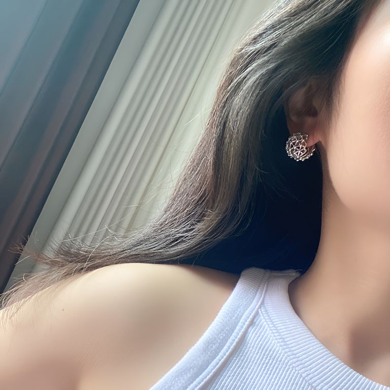 Geometric Molecule Wrap Earrings in Silver Tone