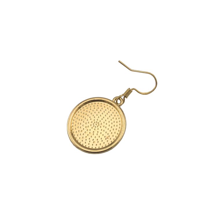 Lacquer Astro Pendant Earrings in Gold Tone