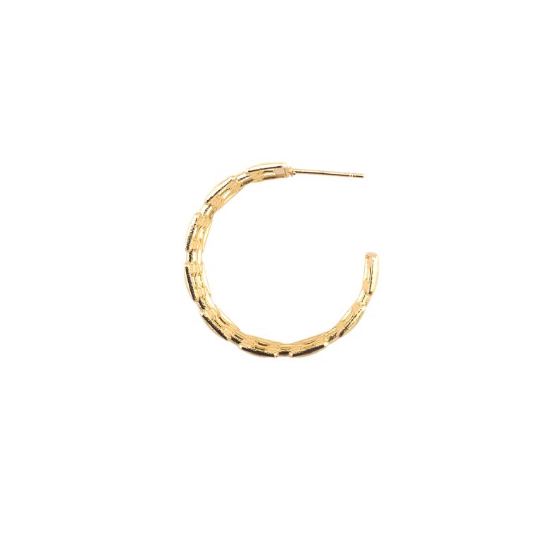 Link Hoop Earrings in Gold Tone