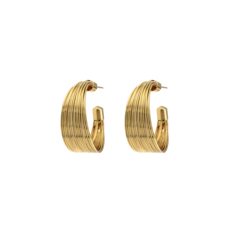 Multi Wire Hoop Earrings in Gold Tone