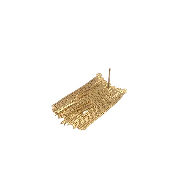Shimmering Tassel Earrings in Gold Tone