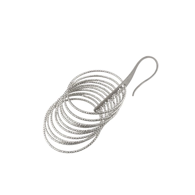 Spiral Radiance Drop Earrings in Silver Tone