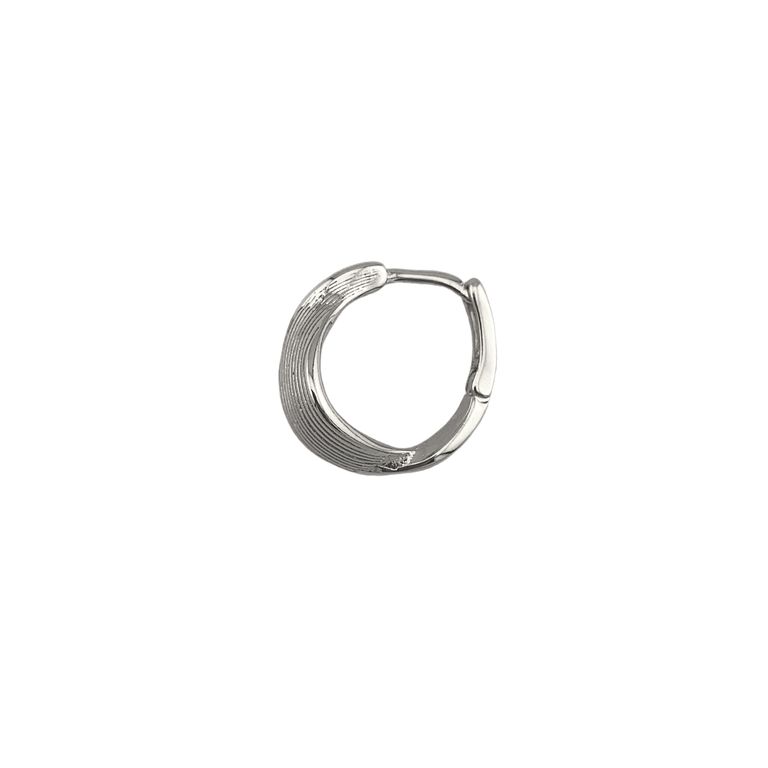 Wavy Huggie Earrings in Silver Tone