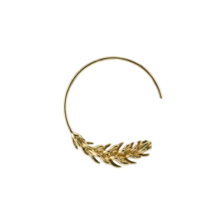 Wheat Hoop Earrings in Gold Tone