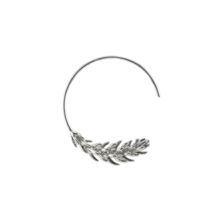 Wheat Hoop Earrings in Silver Tone